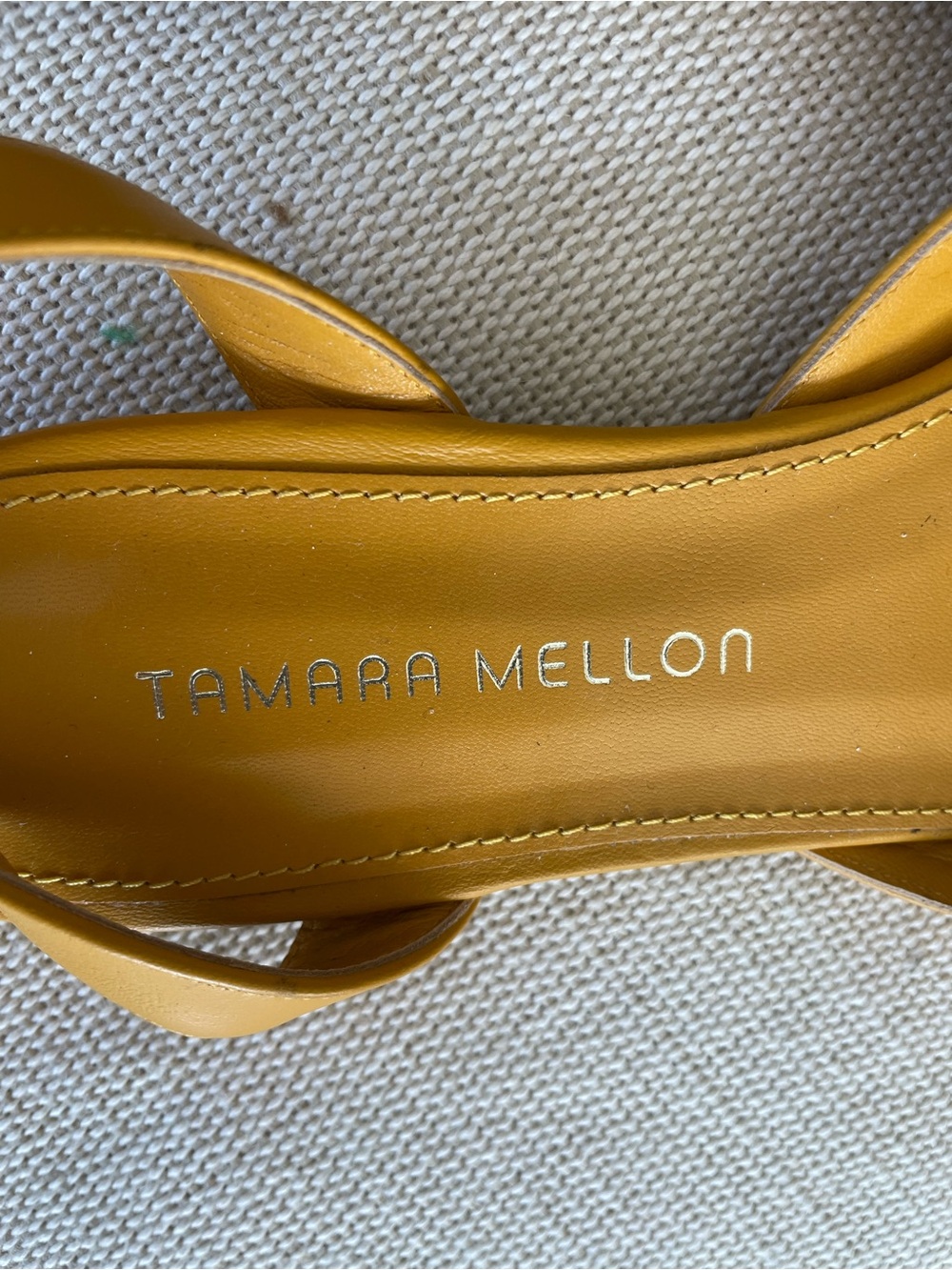 Tamara Mellon Mustard Yellow Pointed Slingback Flats - Picture 4 of 8